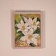 Original Swedish oil on panel from the mid-century – white lilies