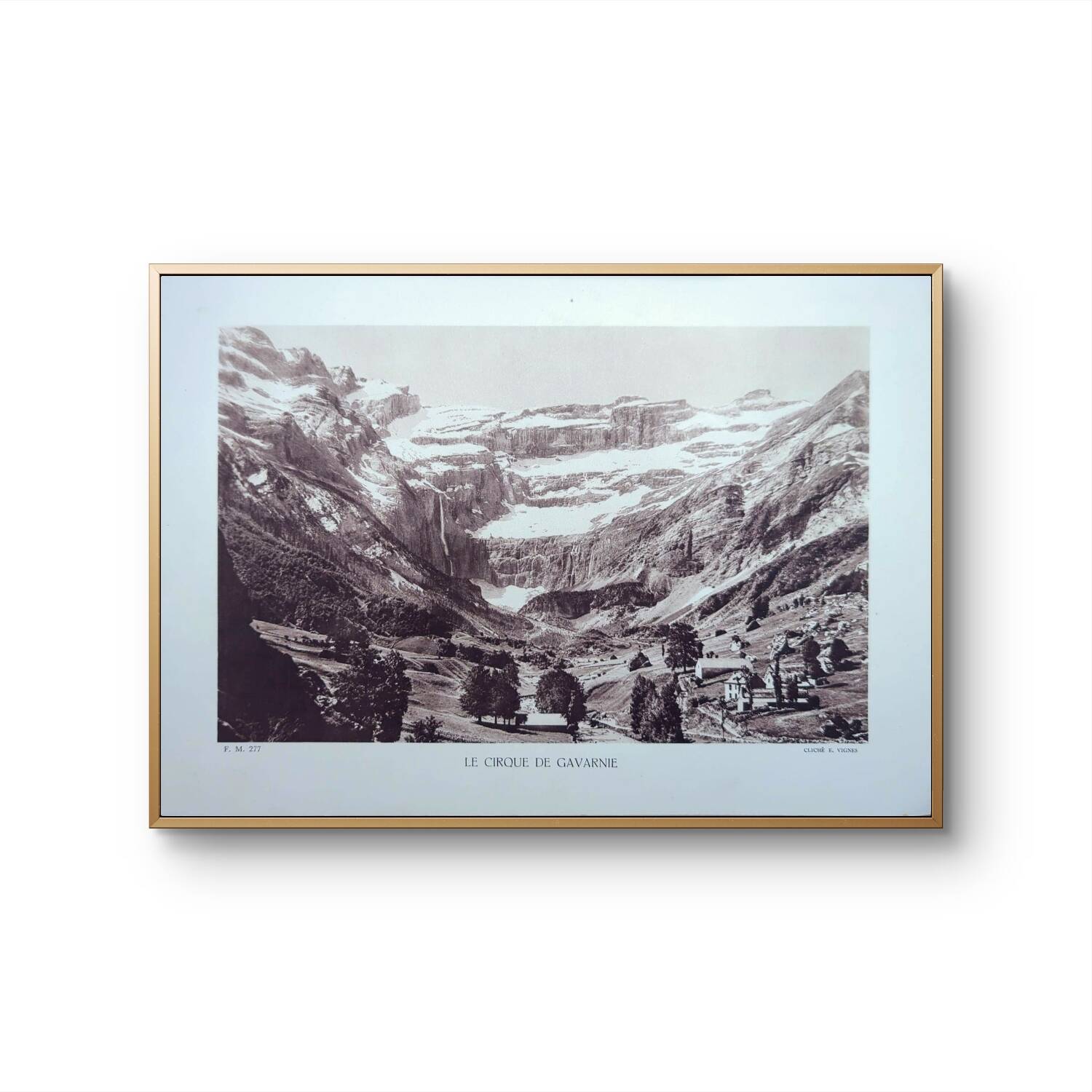 The circus of Gavarnie, Hautes-Pyrénées, photo print from 1937.