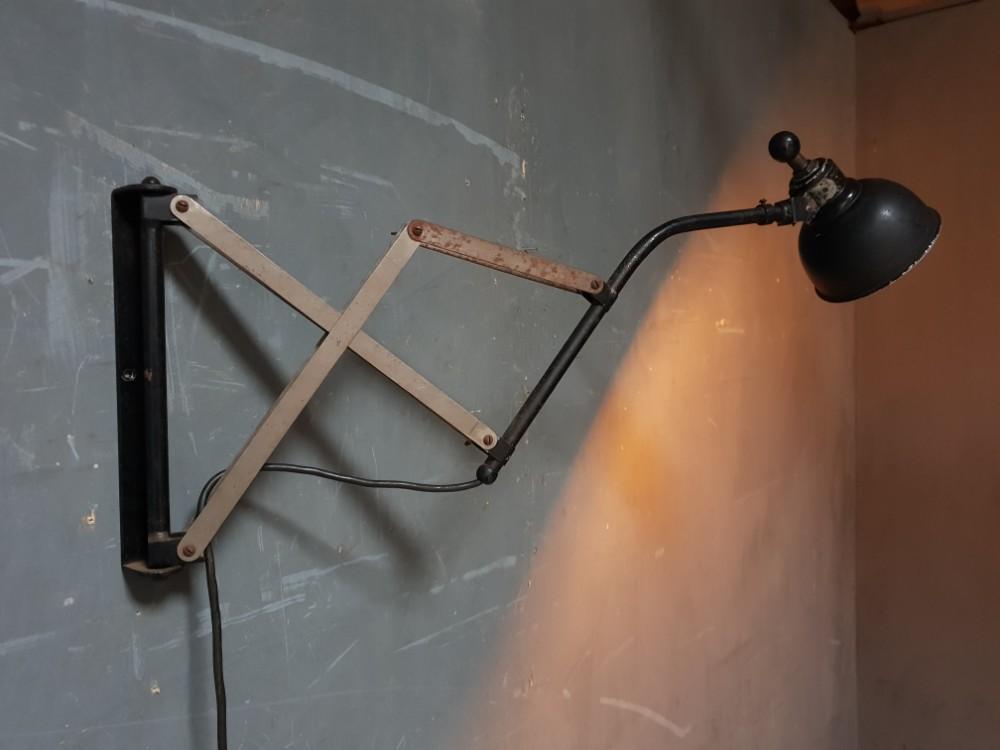 Old industrial scissor lamp machine lamp
