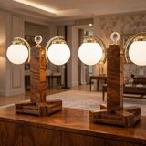 Pair of Art Deco table lamps, Poland, 1950s.