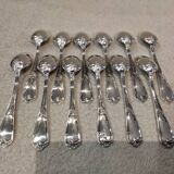 12 silver-plated metal teaspoons, Ercuis silversmith, Louis XV 29