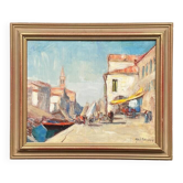 Swedish Oil on  panel - "Venice II" by Knut Norman - Vintage- 51 × 43 cm