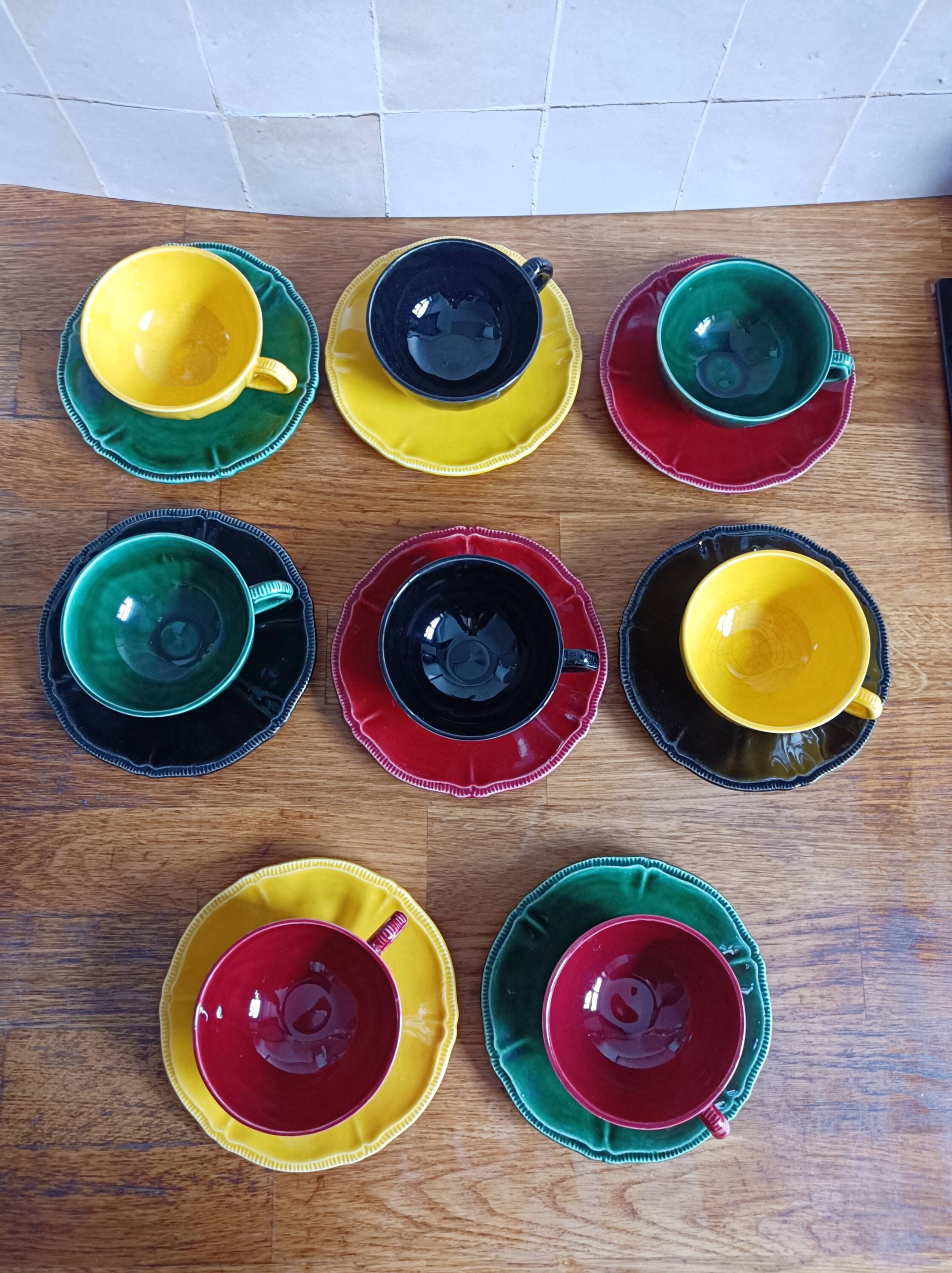 Lot de 8 tasses à café Longchamp multicolore