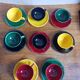Lot de 8 tasses à café Longchamp multicolore
