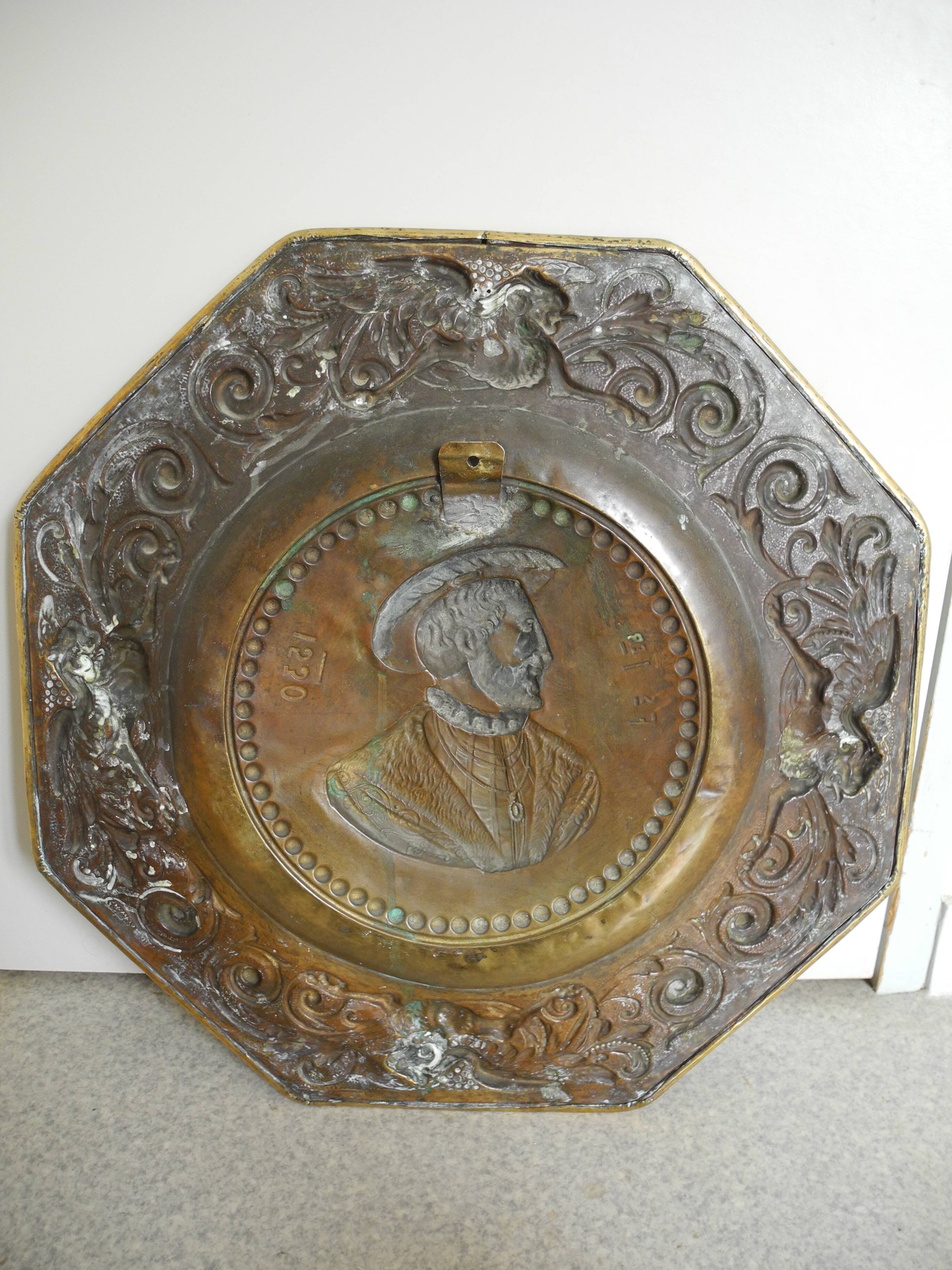 Offering dish in embossed brass by François I