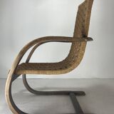 Cantilever wicker cord chair, 1930s