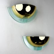 Pair of modernist design half moon wall lamps by Fase, Spain, 1980s