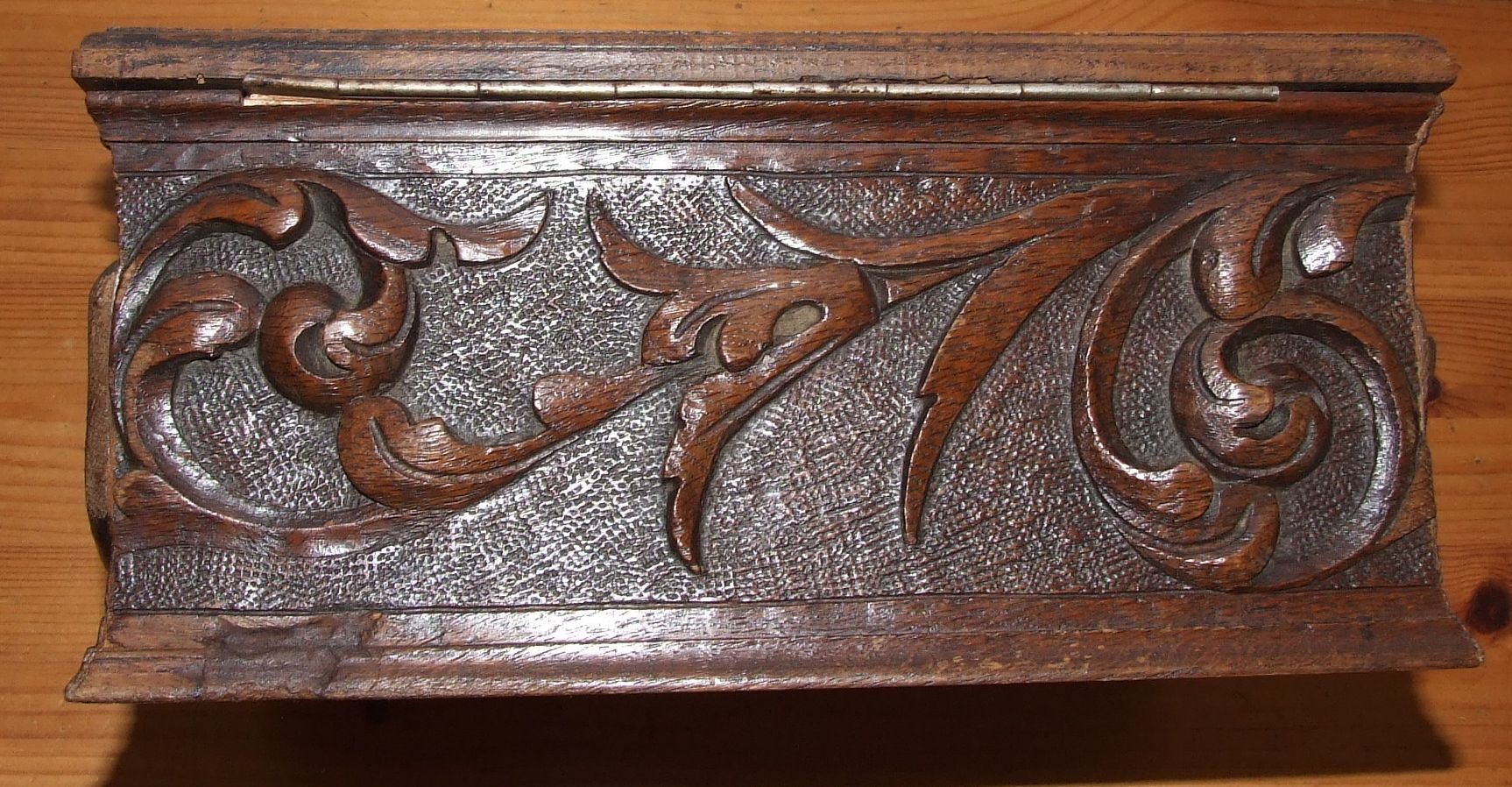 Old carved wooden box