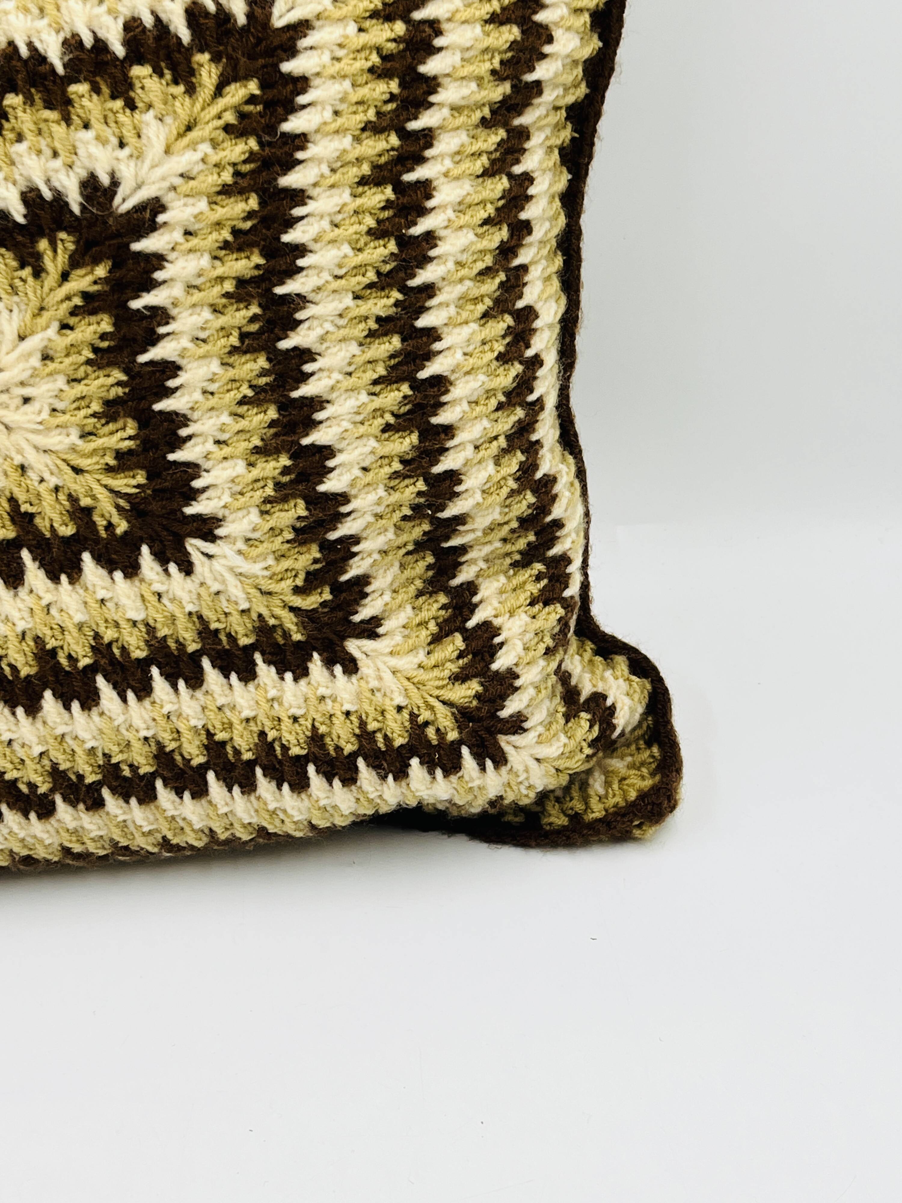 Vintage 70s crochet cushion