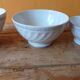 Set of 3 white and gold antique bowls - porcelain cups