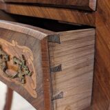 Small chest of drawers sauteuse louis XV inlaid