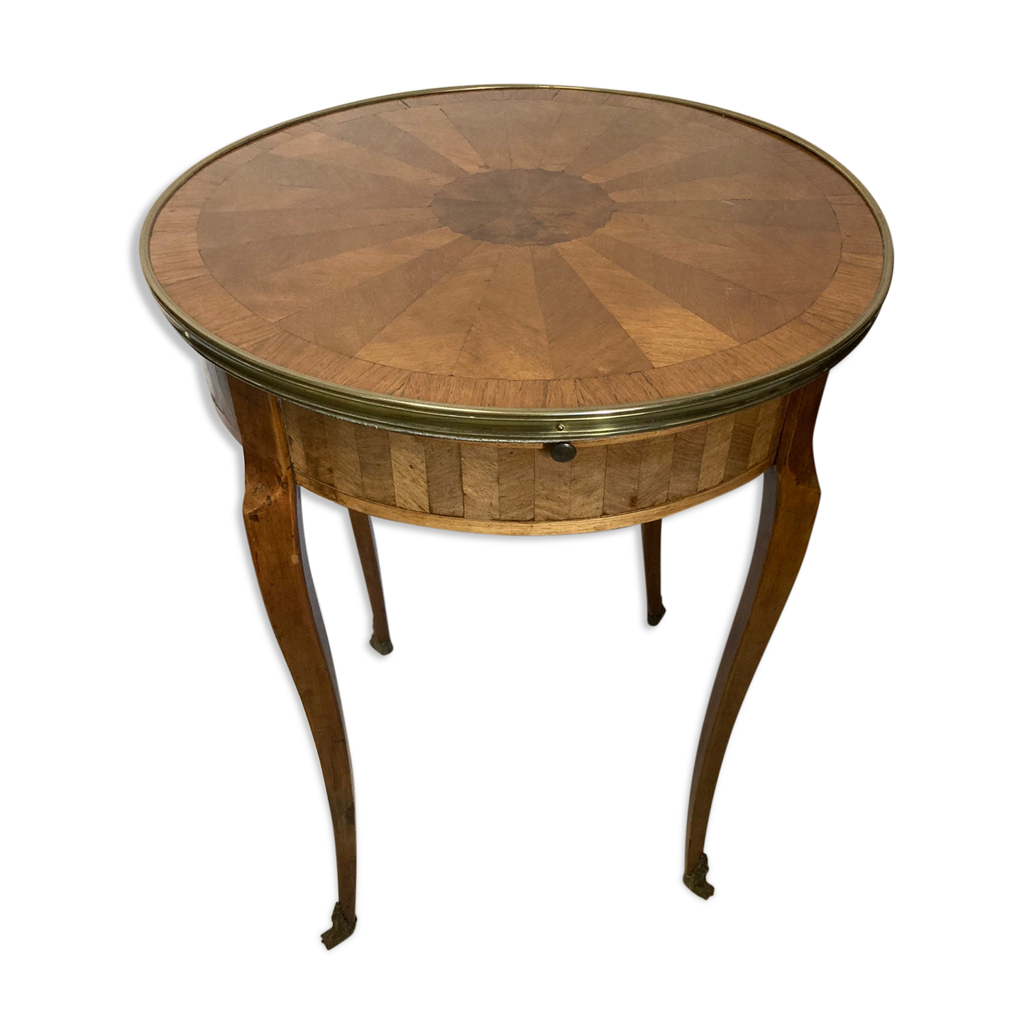 Old pedestal table style Louis XVI marquetry late nineteenth