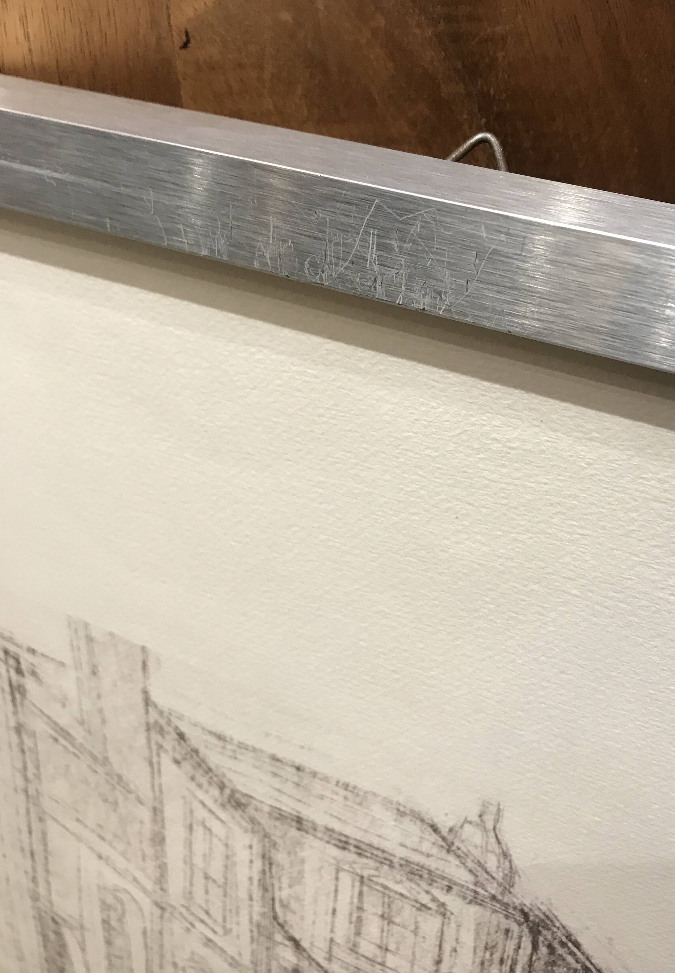 Framed drawing rue de Sarreguemines numbered Peter Musslé