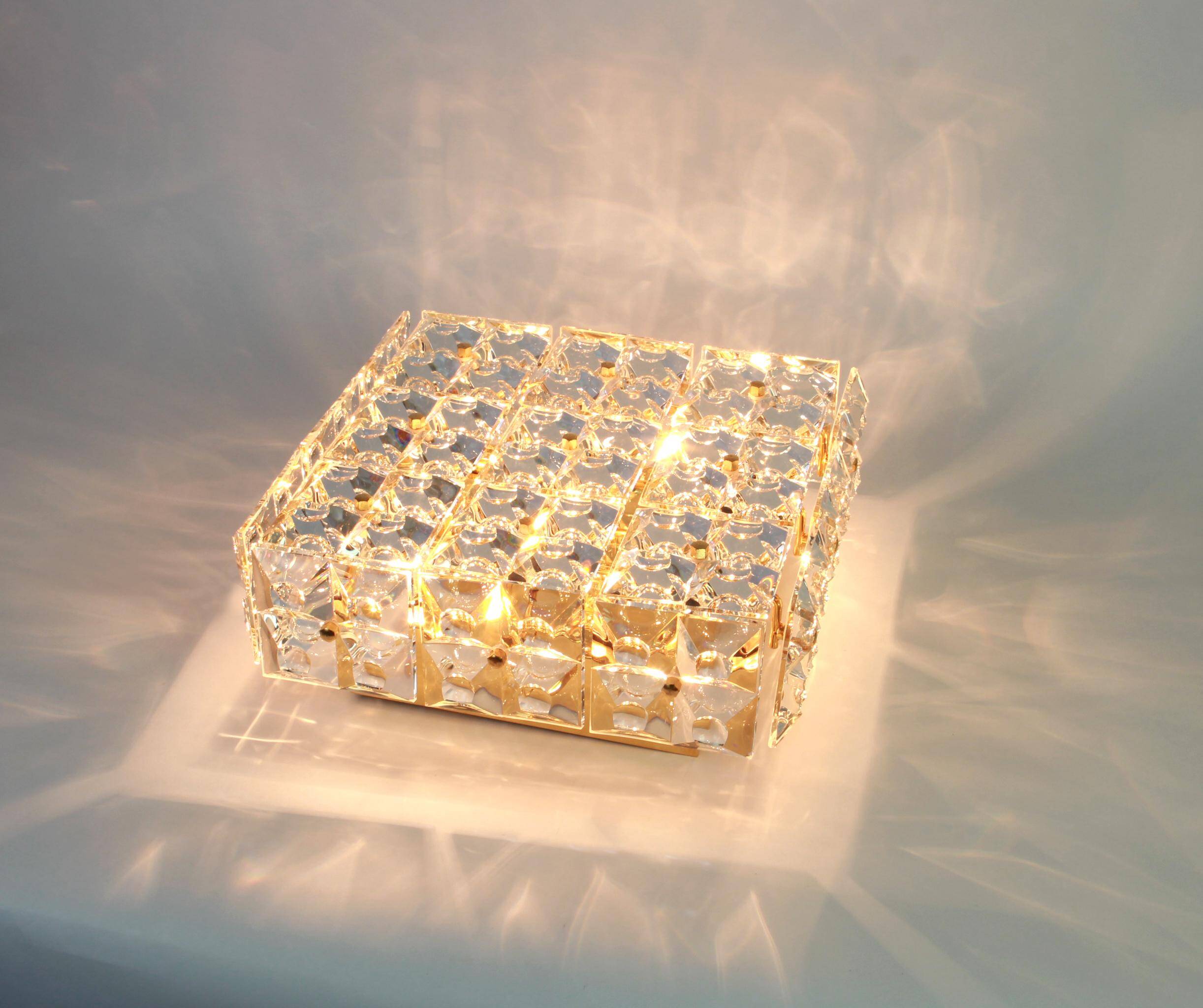 faceted crystal ceiling lamp by Kinkeldey, Germany.