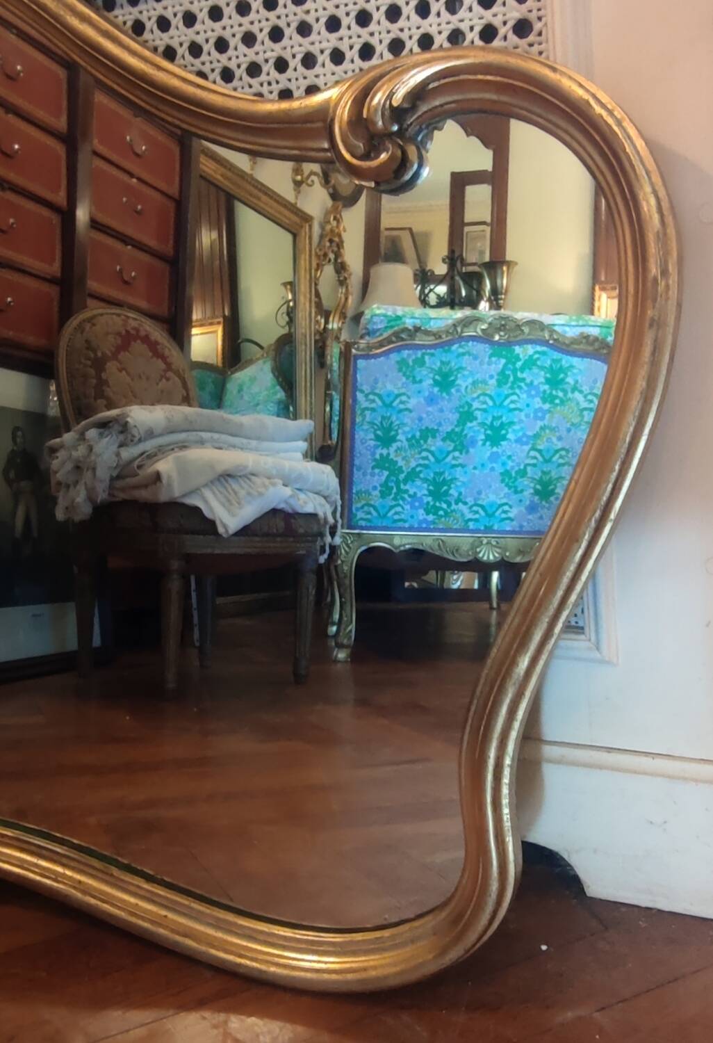 Old large golden mirror