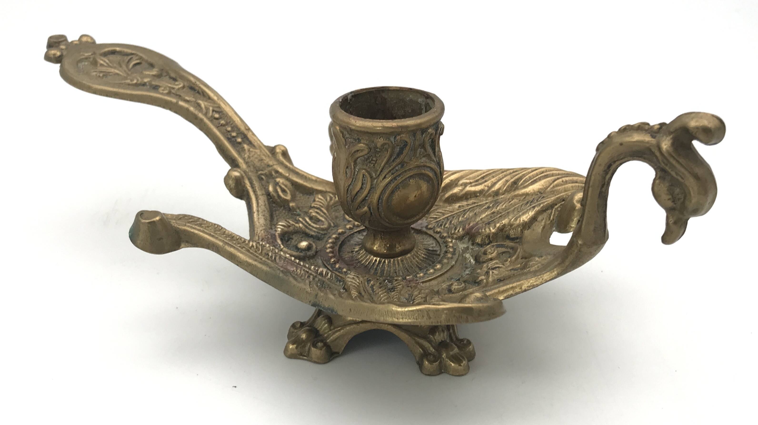 Solid Brass Hand Candle Holder