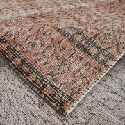 Terracotta & Rust Brown Floral Persian Rug, Turkish Vintage Antique Carpet