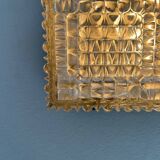 Vintage wall lamp in pressed molded glass, France 1970