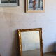 Miroir en bois doré biseauté