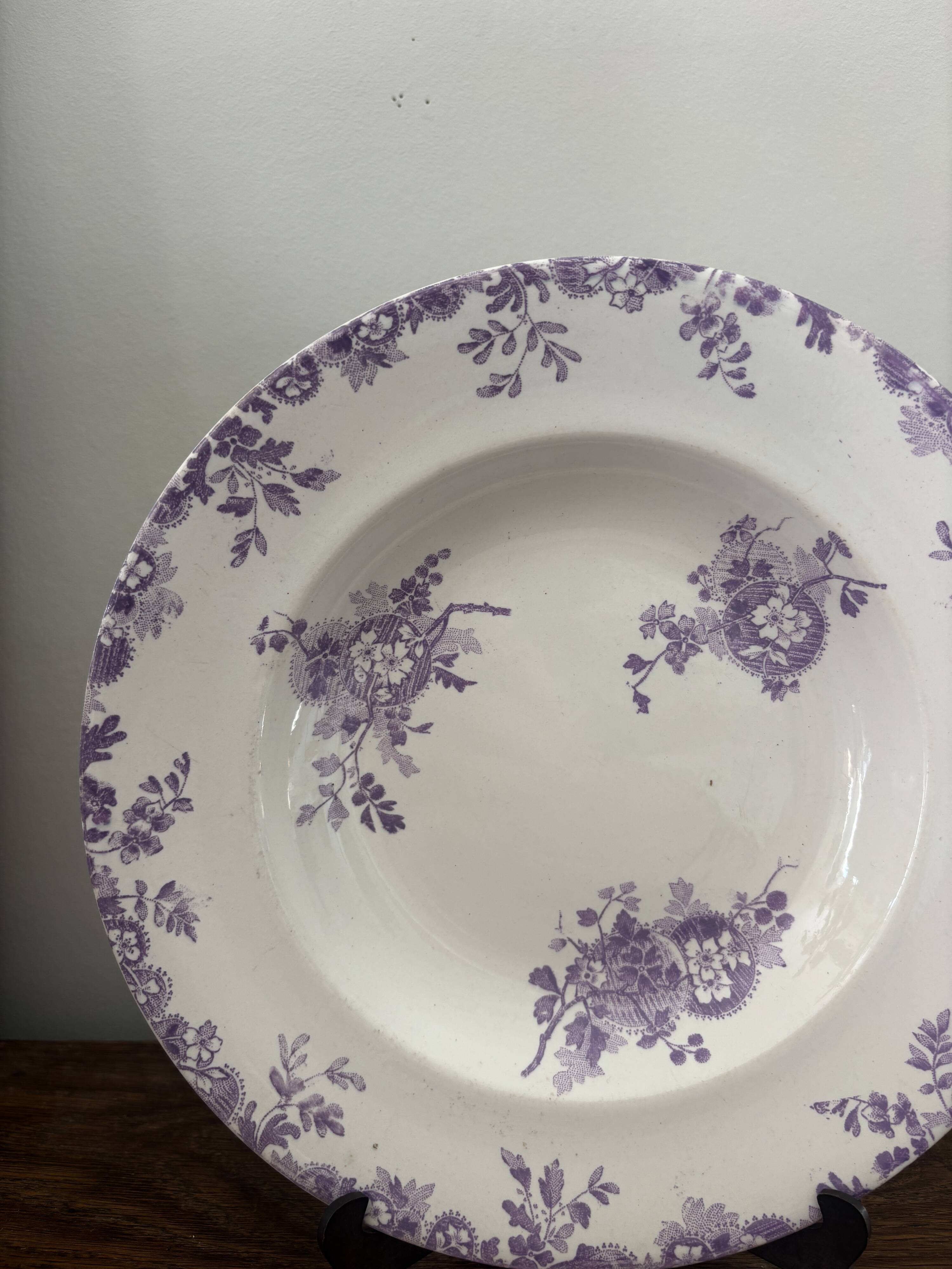 Vintage assiette creuse terre de fer Longwy Hanoï
