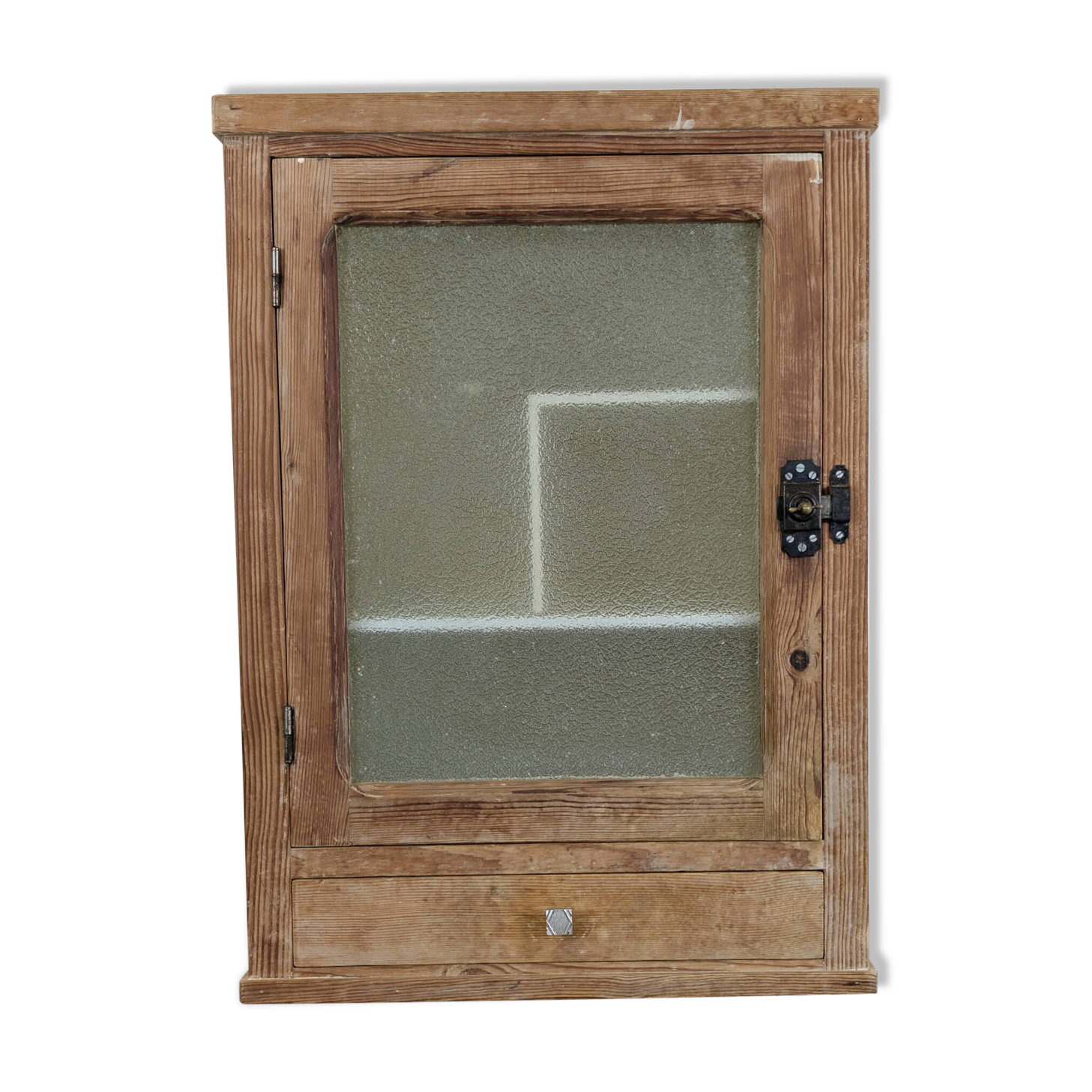 Small glass wall cabinet from the 1960s.