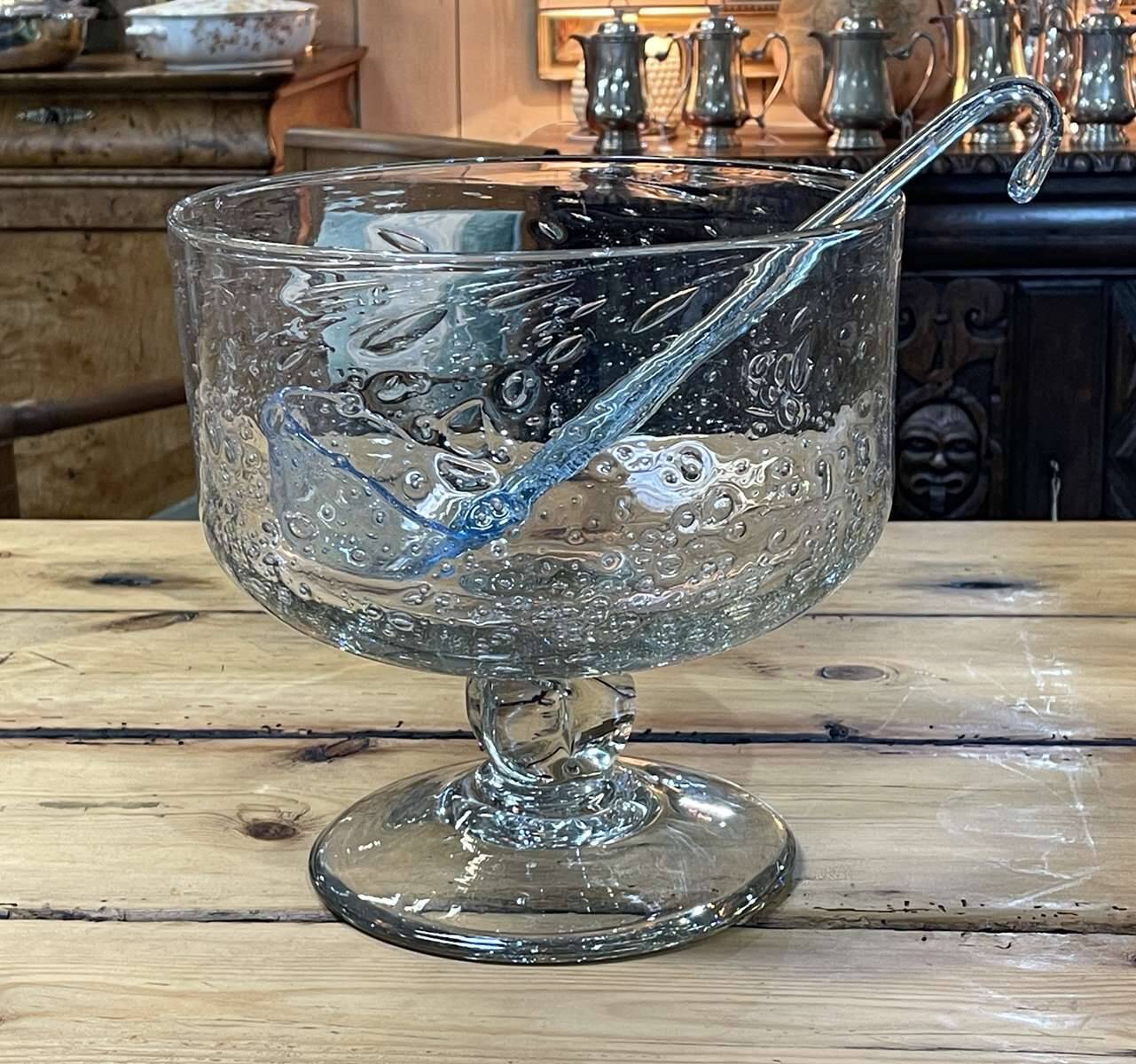 Punch cup and ladle in blown glass - BIOT