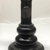 Bougeoir en céramique noire vintage signé AP