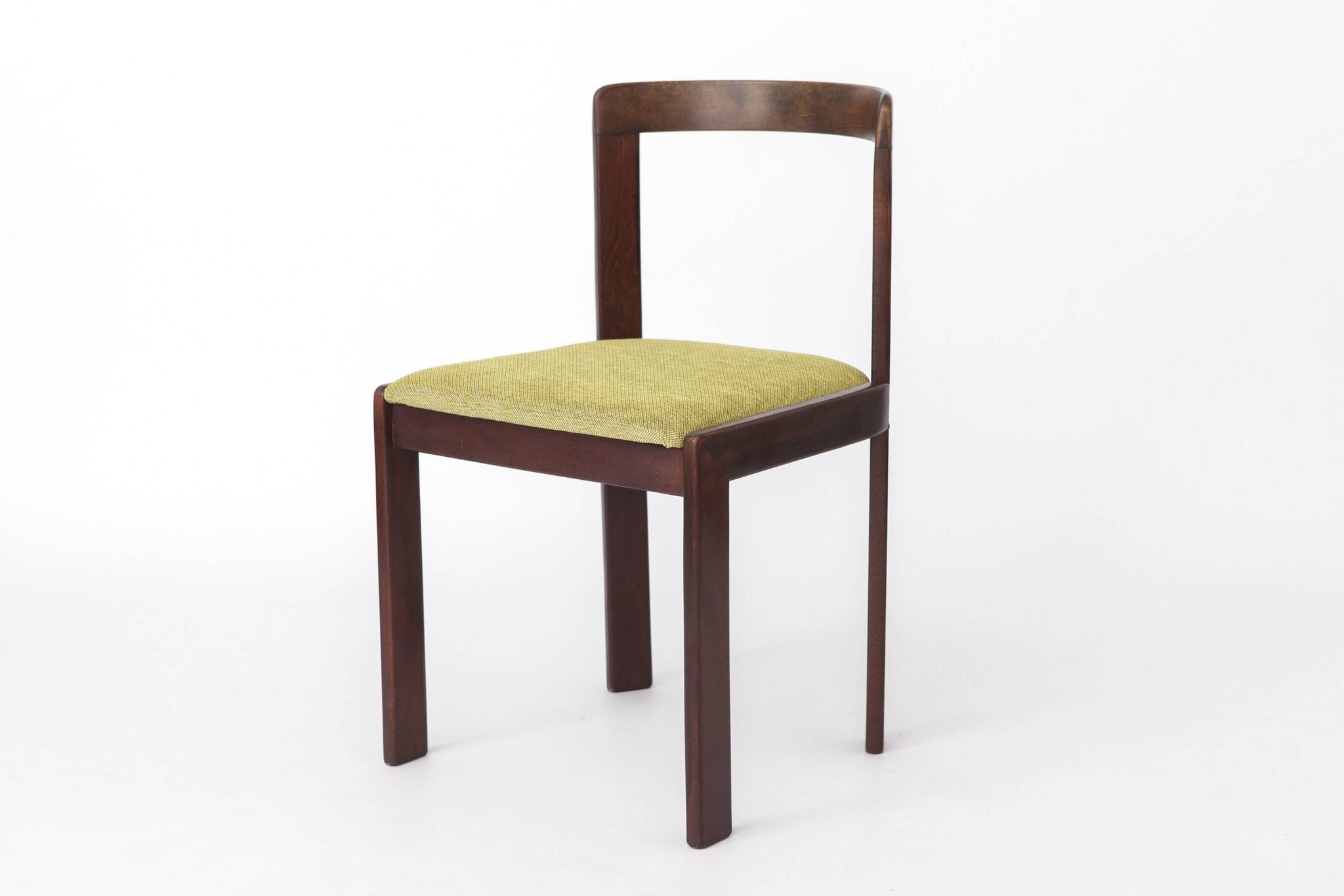 Set of 6 Vintage Lübke Dining Chairs, 1970s German Design, Stained Beech