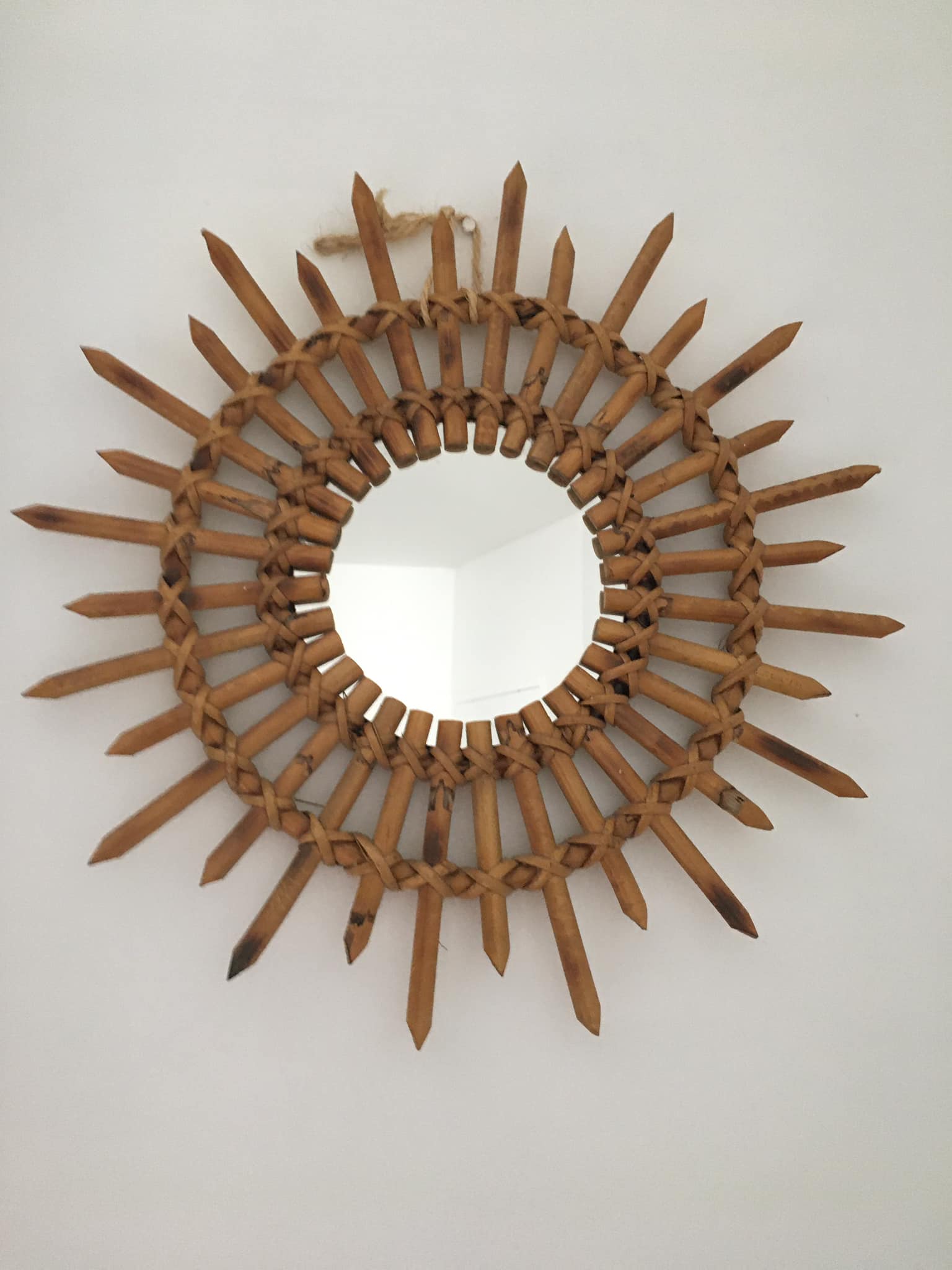 Wicker sun mirror