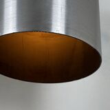 Set of 3 vintage brushed metal pendants, France, 1970.