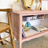 Meuble / bibliothèque / commode ouverte rose poudrée