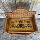 Vintage 1960s Painted Rattan Shelf with 3 Tiers