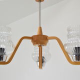 Mid-century Chandelier by Drevo humpolec,1970's.