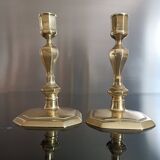 Pair of gilded bronze candlesticks