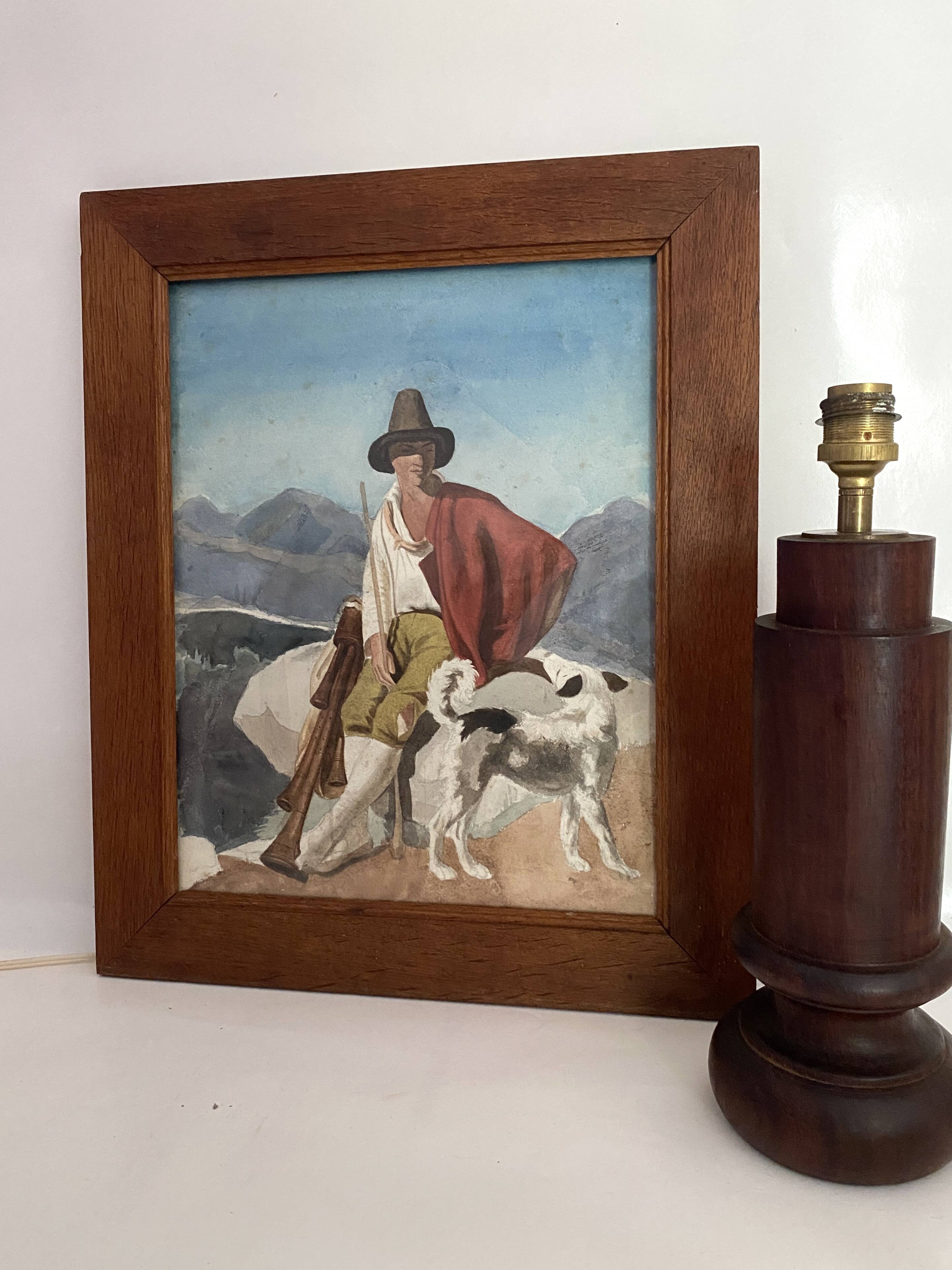 Aquarelle sous verre, XIXème s.
