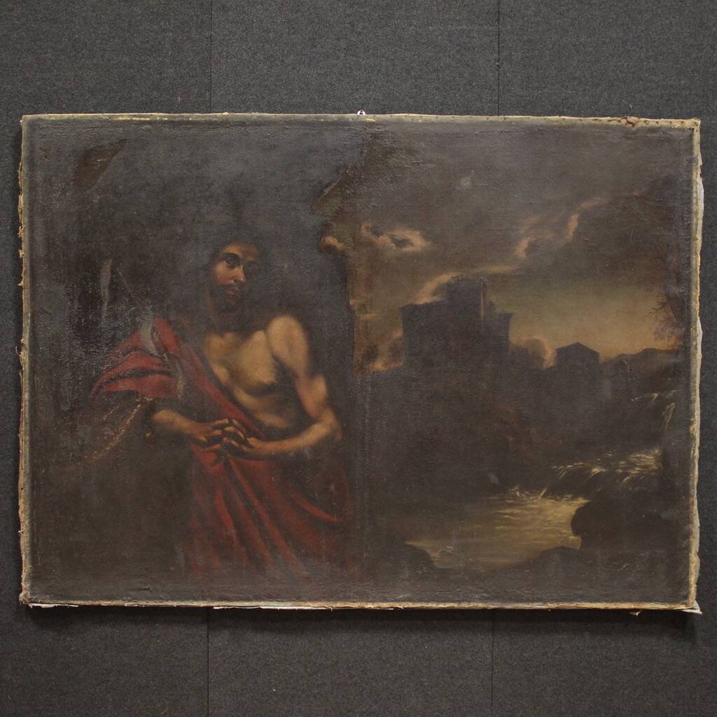 Grand tableau italien du XVIIe siècle, Saint Jean-Baptiste
