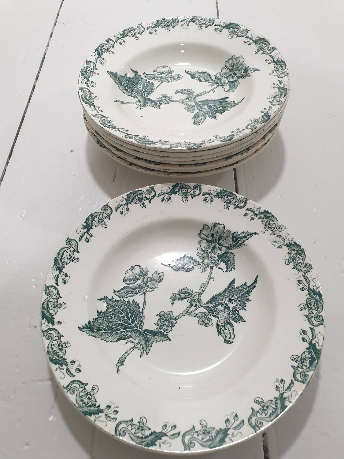 8 Saint Amand des Eaux soup plates