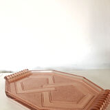 Plateau en verre rose