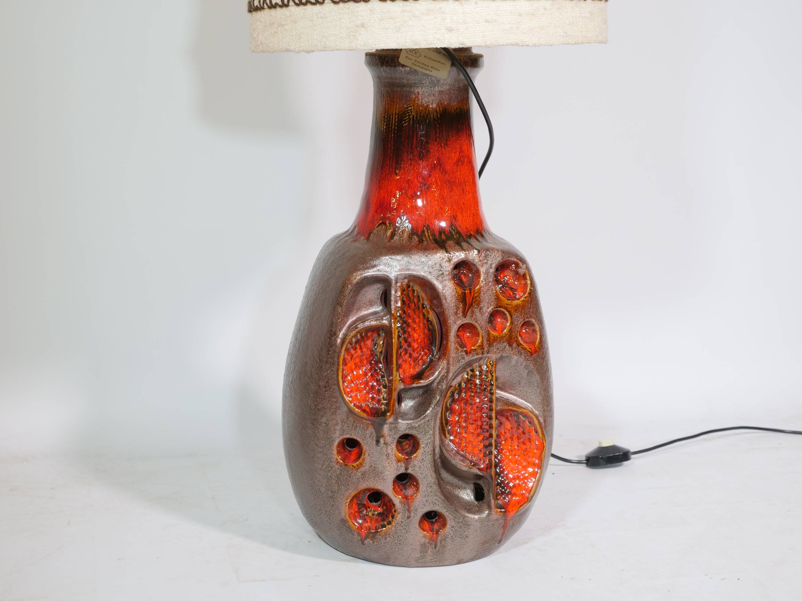 German Fat Lava ceramic floor lamp by Hülstadt Leuchten, 1960s