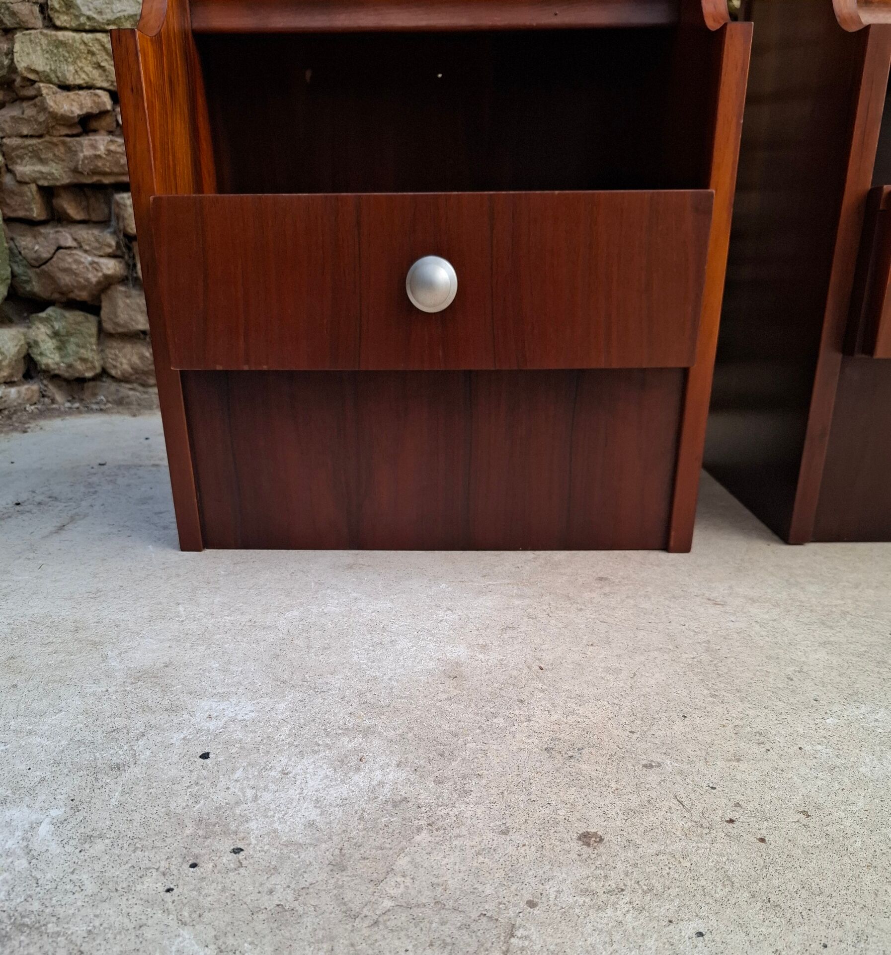 Pair of teak bedside tables