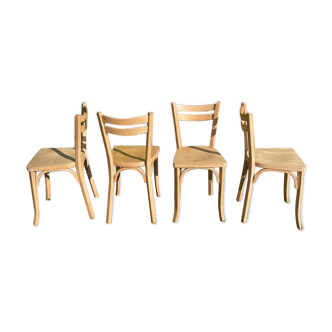 Lot de 4 chaises bistrot Baumann vernis incolore mat