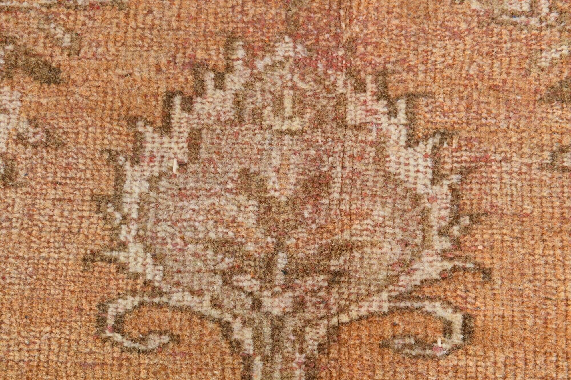 Tapis Oushak Vintage, Laine Fait Main, Beige et Pêche, 168x257 Cm