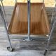 1960s 1970s Serving Cart Dinette Side Table Space Age Design Chrome Brown