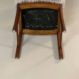 Danish beside chair in grey sheep skin  1940s