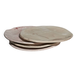 Set de 4 assiettes à dessert en céramique émaillée