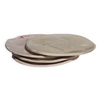 Set de 4 assiettes à dessert en céramique émaillée