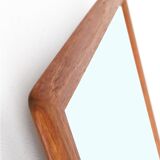 Filigree mid-century teak mirror by Aarhus Glasimport og Glassliberi A/S / Danish modern design / 1960s / 1970s