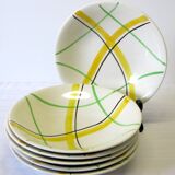 6 soup plates from Gien, "Sarabande" model, in very good condition.