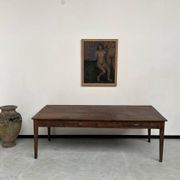 Grande table écritoire des années 40 en chêne massif