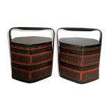 Pair of Chinese bamboo baskets